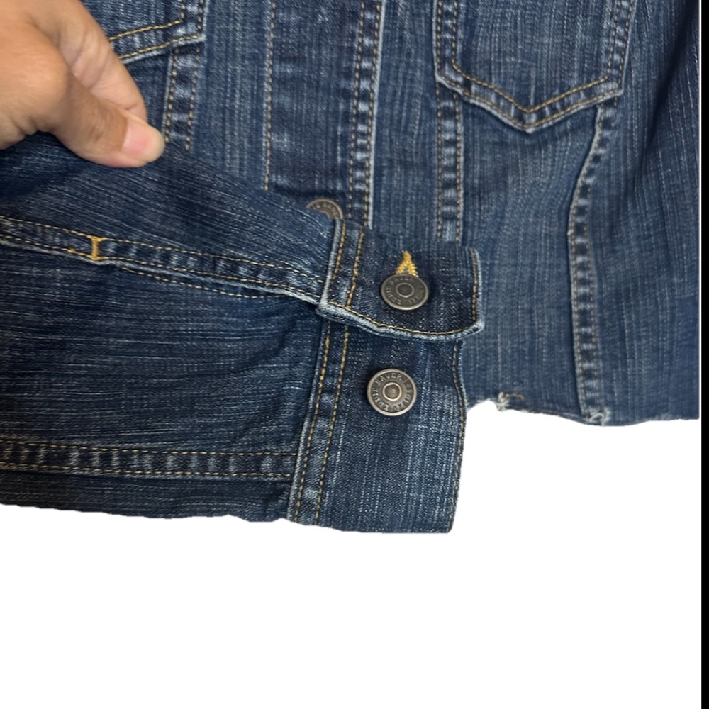 Vintage Y2K Eddie Bauer Cropped Denim Jean Jacket Womens XS - Picture 6 of 8